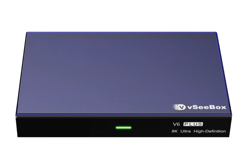 vSeeBox V6 Plus streaming media hardware box and remote